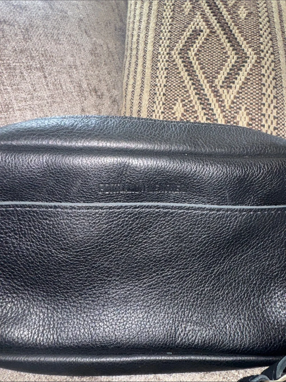 Classic Black Pebble Leather Messenger Crossbody Bag